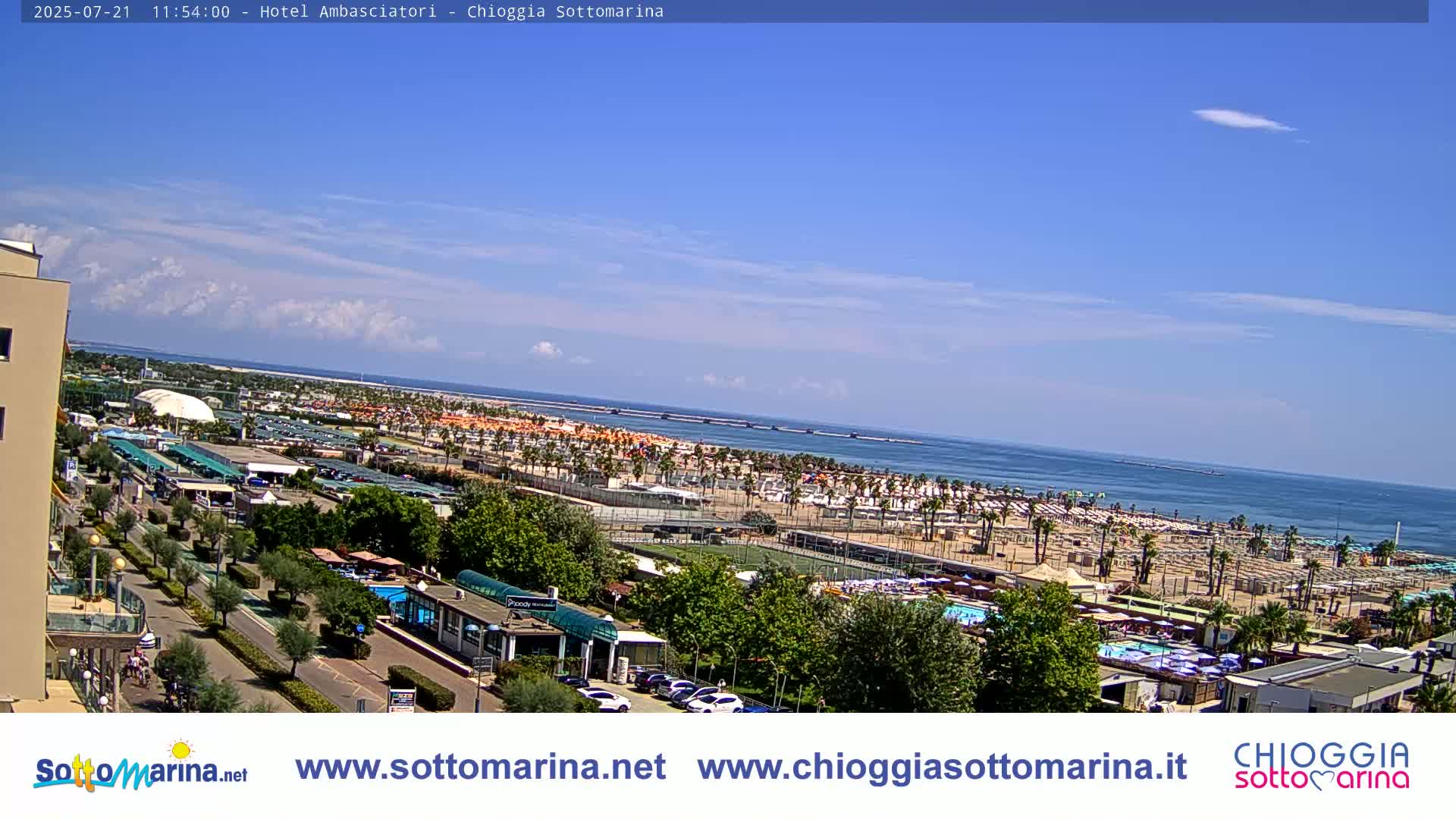 Chioggia Sottomarina Beach & Adriatic Coast Skyline Live Cam - Venice, Veneto, Italy