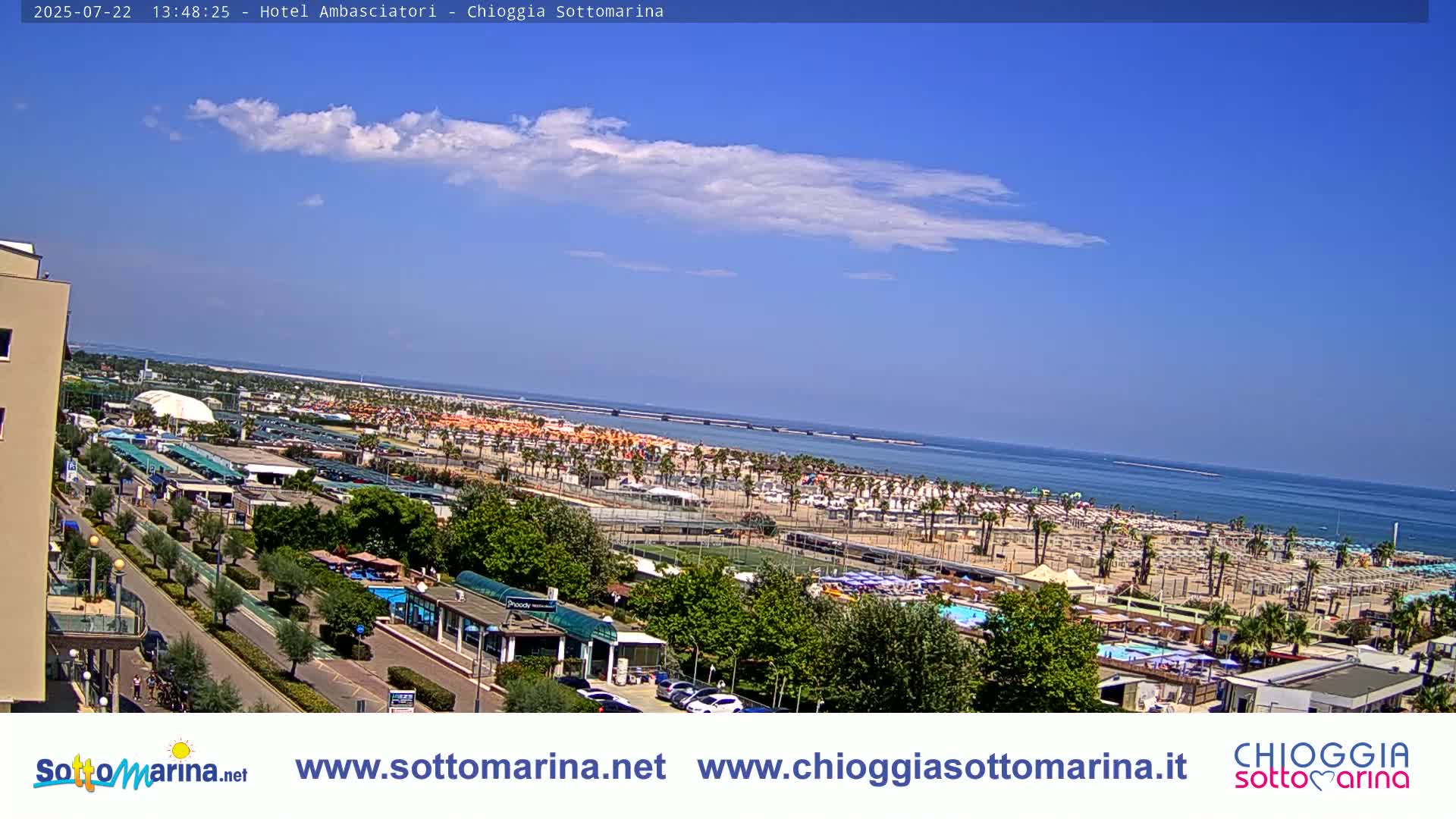 Chioggia Sottomarina Beach & Adriatic Coast Skyline Live Cam - Venice, Veneto, Italy