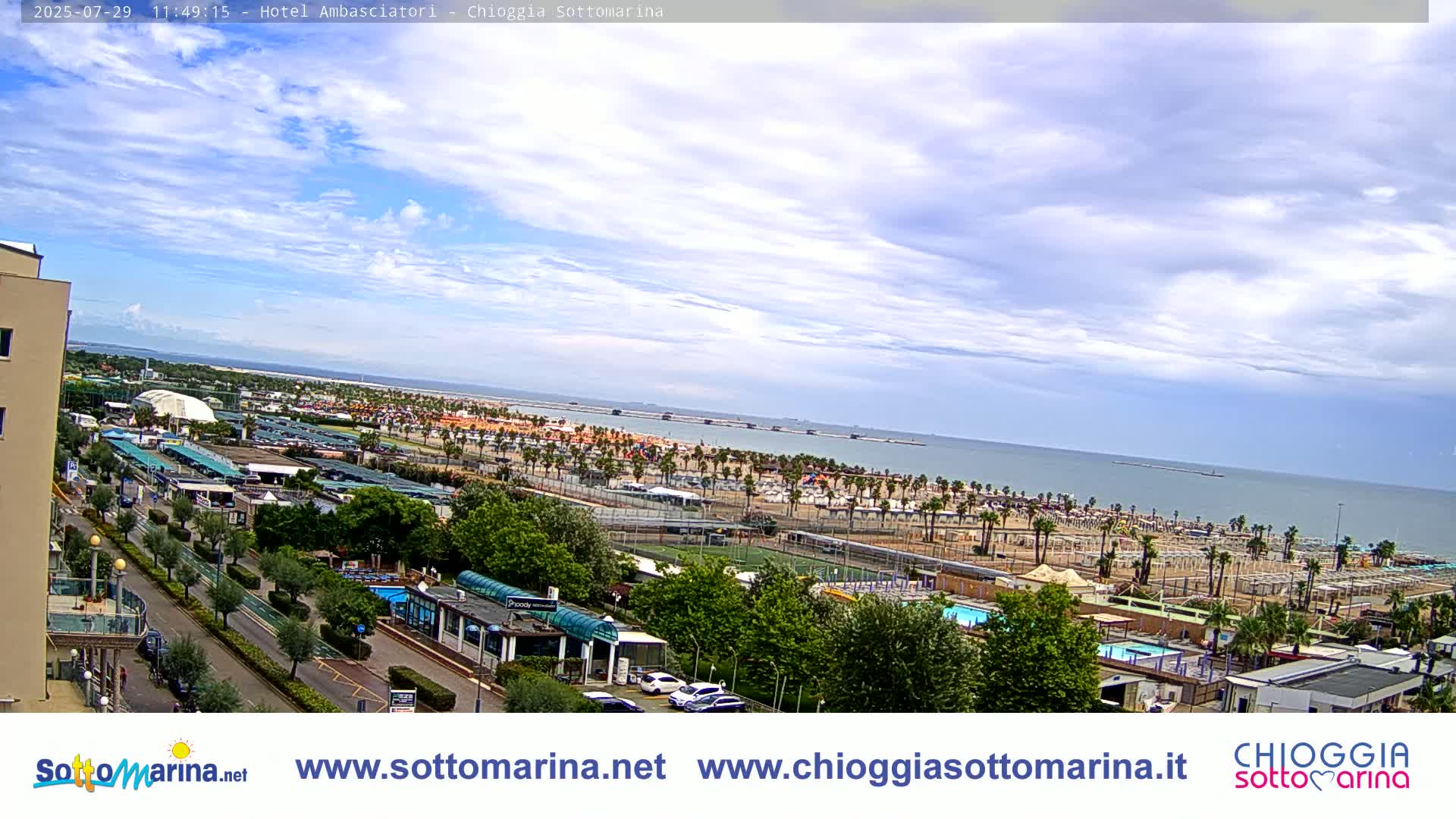 Chioggia Sottomarina Beach & Adriatic Coast Skyline Live Cam - Venice, Veneto, Italy