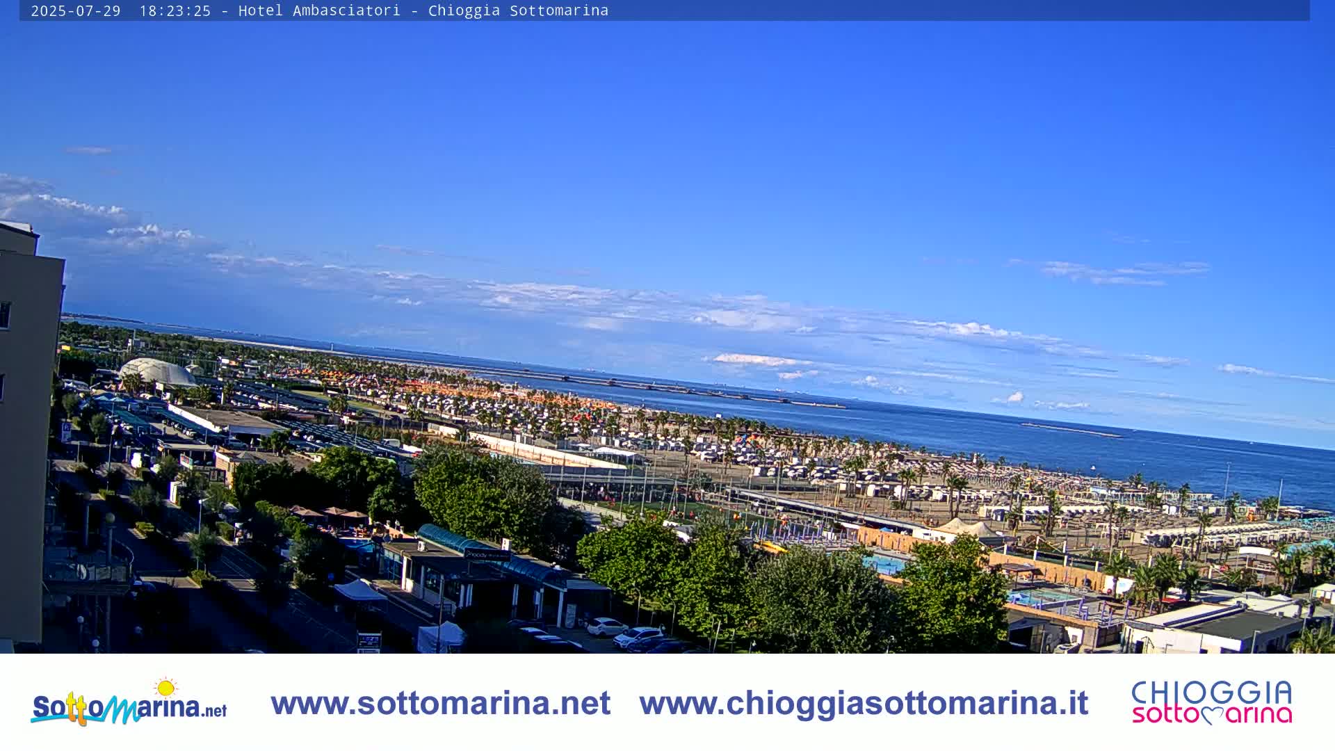Chioggia Sottomarina Beach & Adriatic Coast Skyline Live Cam - Venice, Veneto, Italy