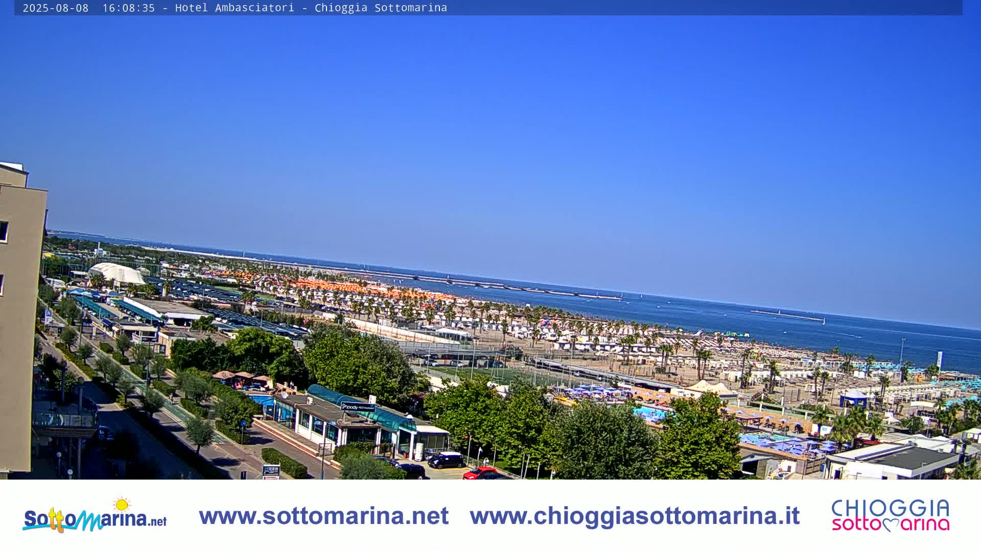 Chioggia Sottomarina Beach & Adriatic Coast Skyline Live Cam - Venice, Veneto, Italy