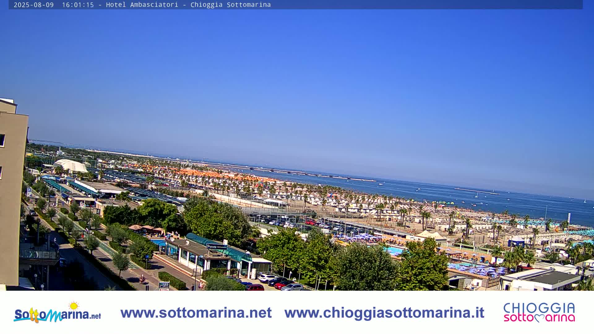 Chioggia Sottomarina Beach & Adriatic Coast Skyline Live Cam - Venice, Veneto, Italy