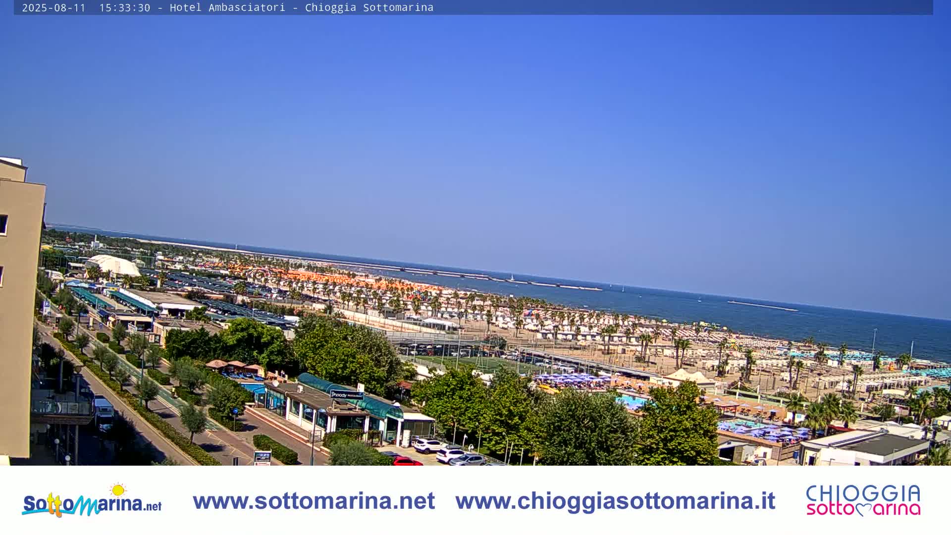 Chioggia Sottomarina Beach & Adriatic Coast Skyline Live Cam - Venice, Veneto, Italy