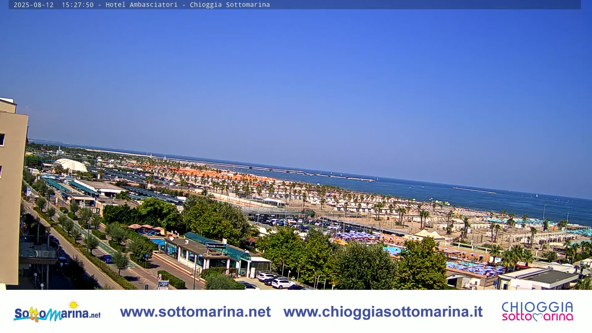 Chioggia Sottomarina Beach & Adriatic Coast Skyline Live Cam - Venice, Veneto, Italy