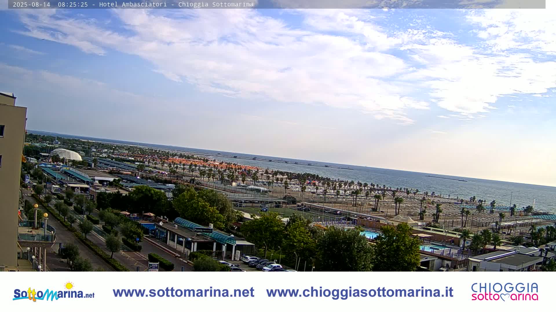 Chioggia Sottomarina Beach & Adriatic Coast Skyline Live Cam - Venice, Veneto, Italy
