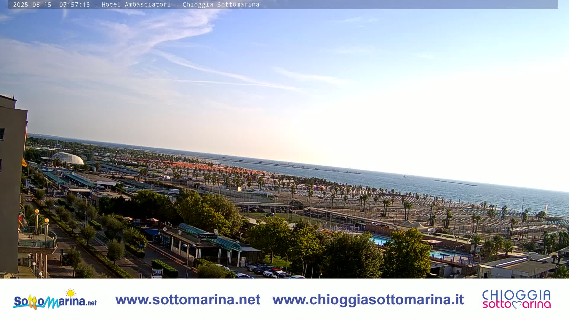 Chioggia Sottomarina Beach & Adriatic Coast Skyline Live Cam - Venice, Veneto, Italy