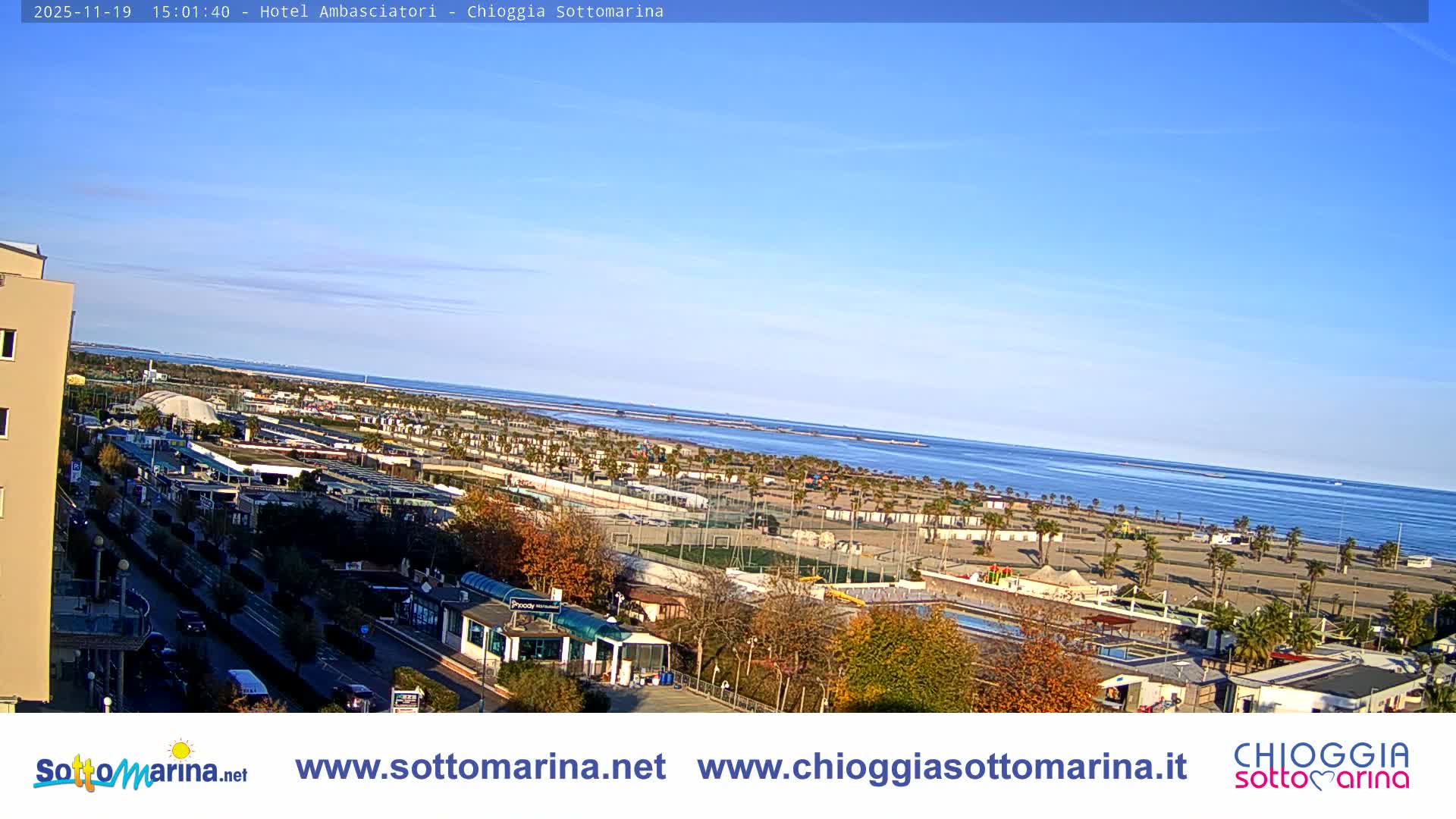 Chioggia Sottomarina Beach & Adriatic Coast Skyline Live Cam - Venice, Veneto, Italy