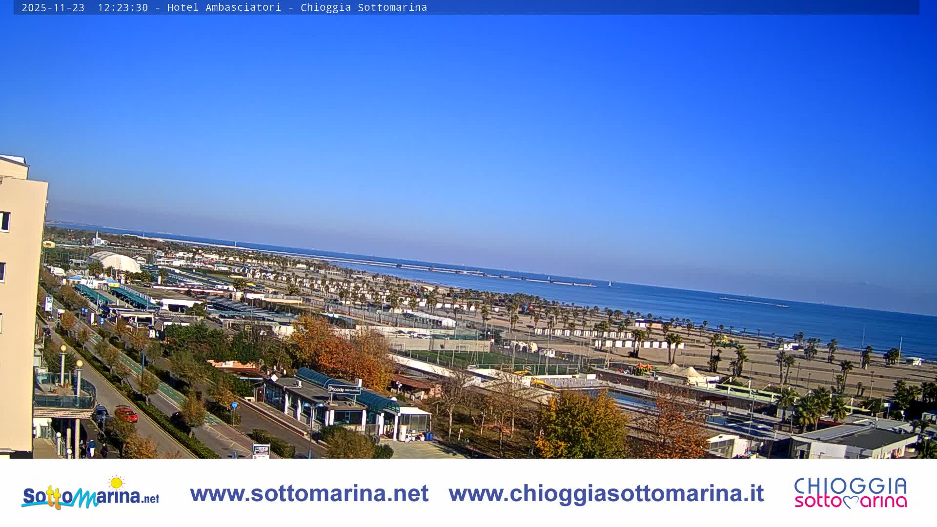 Chioggia Sottomarina Beach & Adriatic Coast Skyline Live Cam - Venice, Veneto, Italy