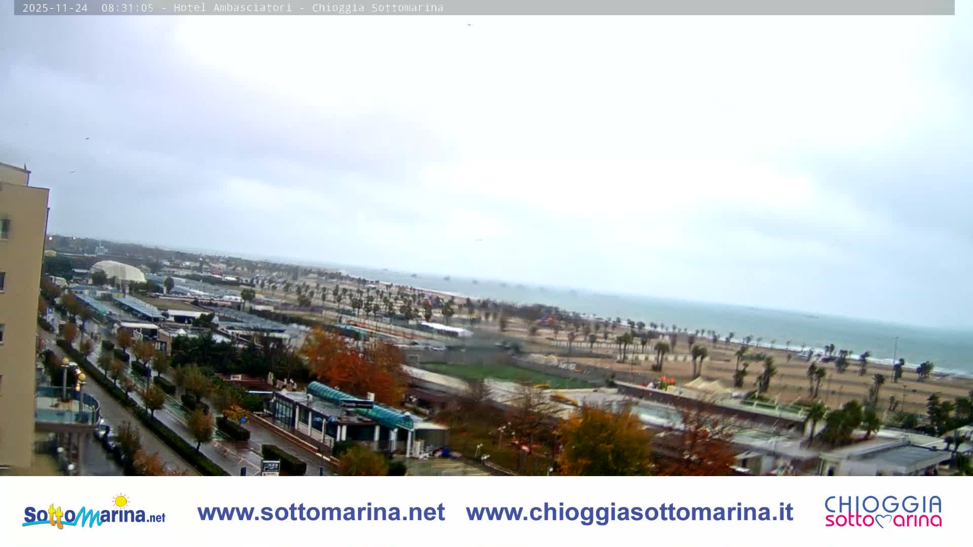 Chioggia Sottomarina Beach & Adriatic Coast Skyline Live Cam - Venice, Veneto, Italy