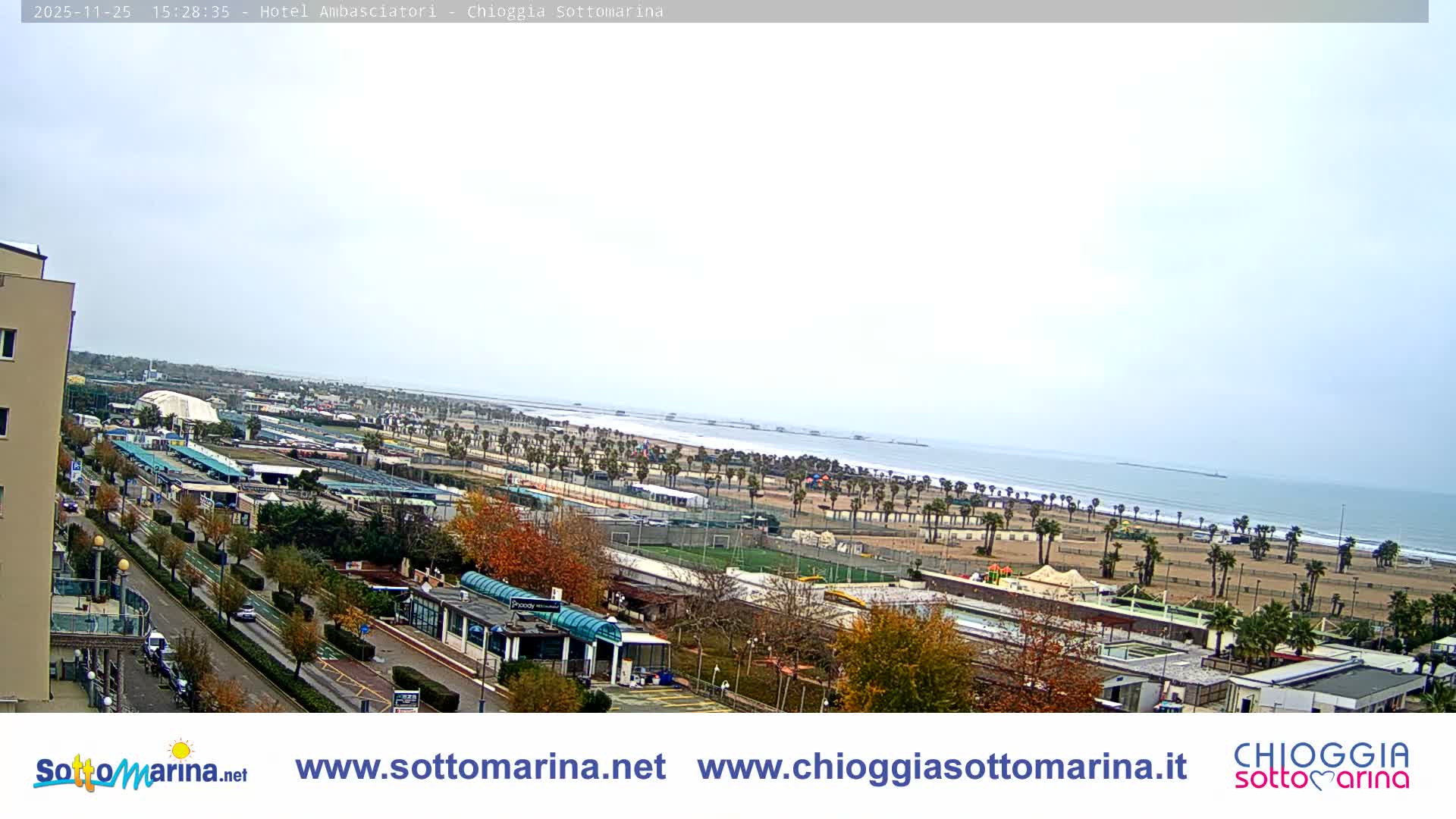 Chioggia Sottomarina Beach & Adriatic Coast Skyline Live Cam - Venice, Veneto, Italy