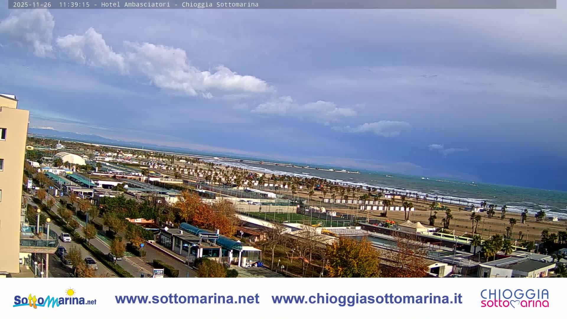 Chioggia Sottomarina Beach & Adriatic Coast Skyline Live Cam - Venice, Veneto, Italy