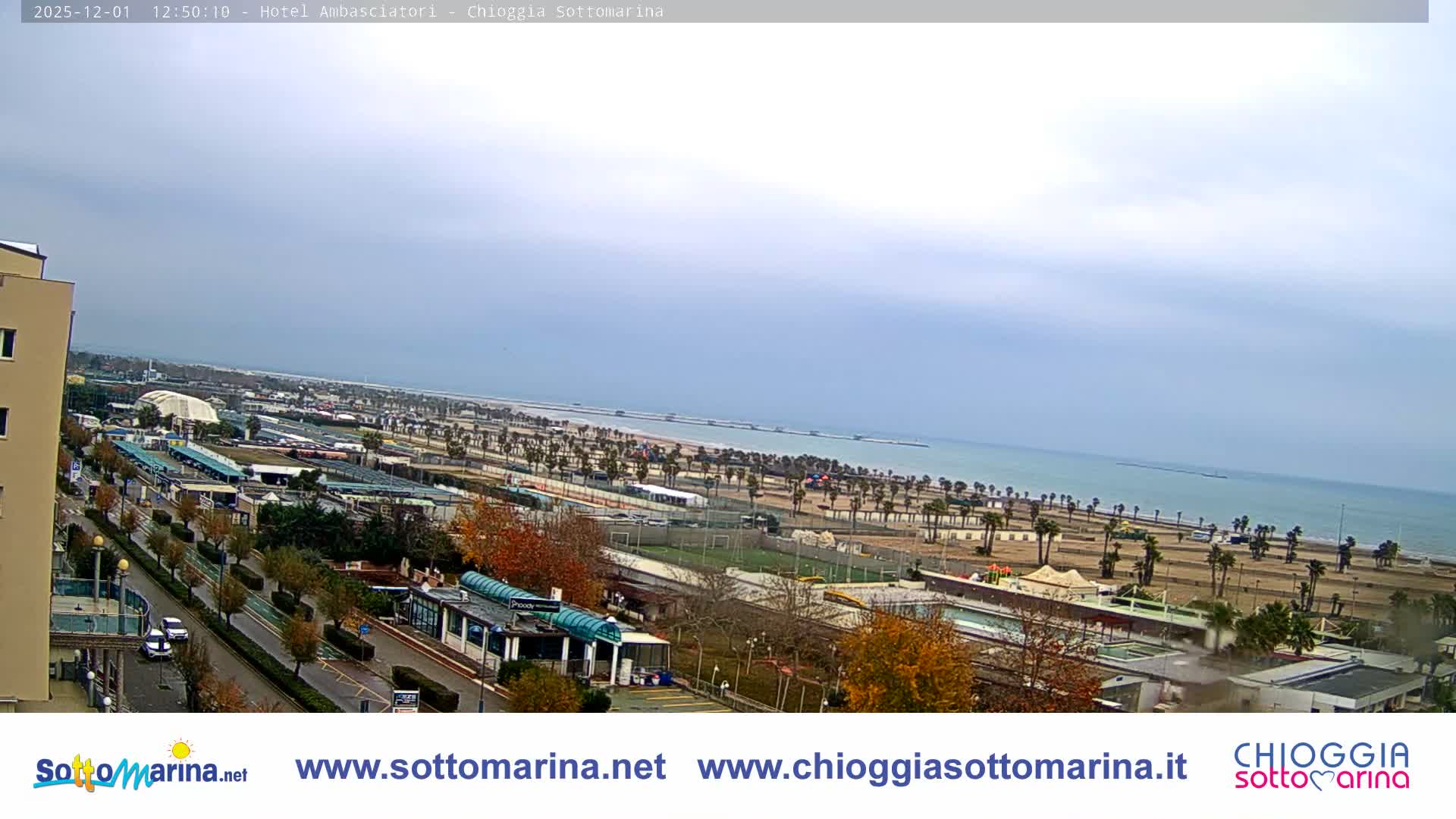 Chioggia Sottomarina Beach & Adriatic Coast Skyline Live Cam - Venice, Veneto, Italy