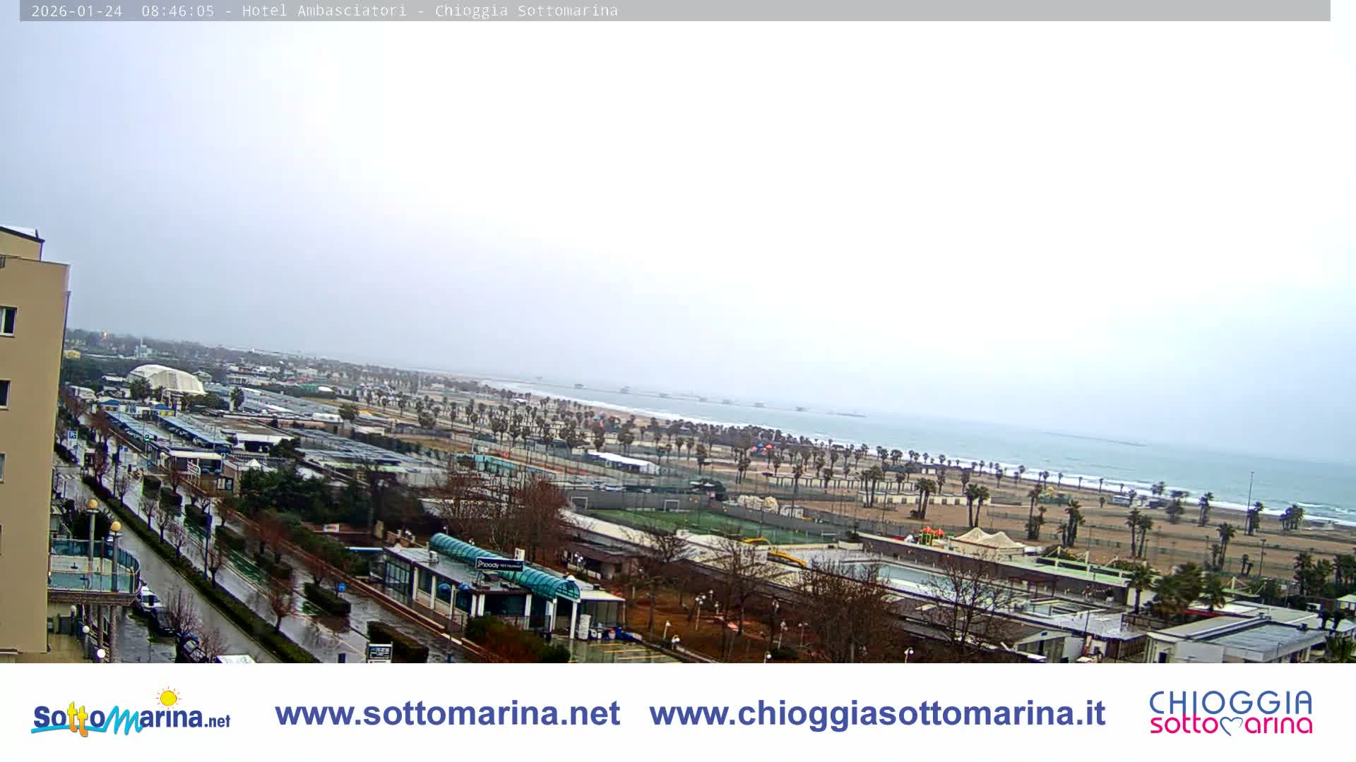 Chioggia Sottomarina Beach & Adriatic Coast Skyline Live Cam - Venice, Veneto, Italy