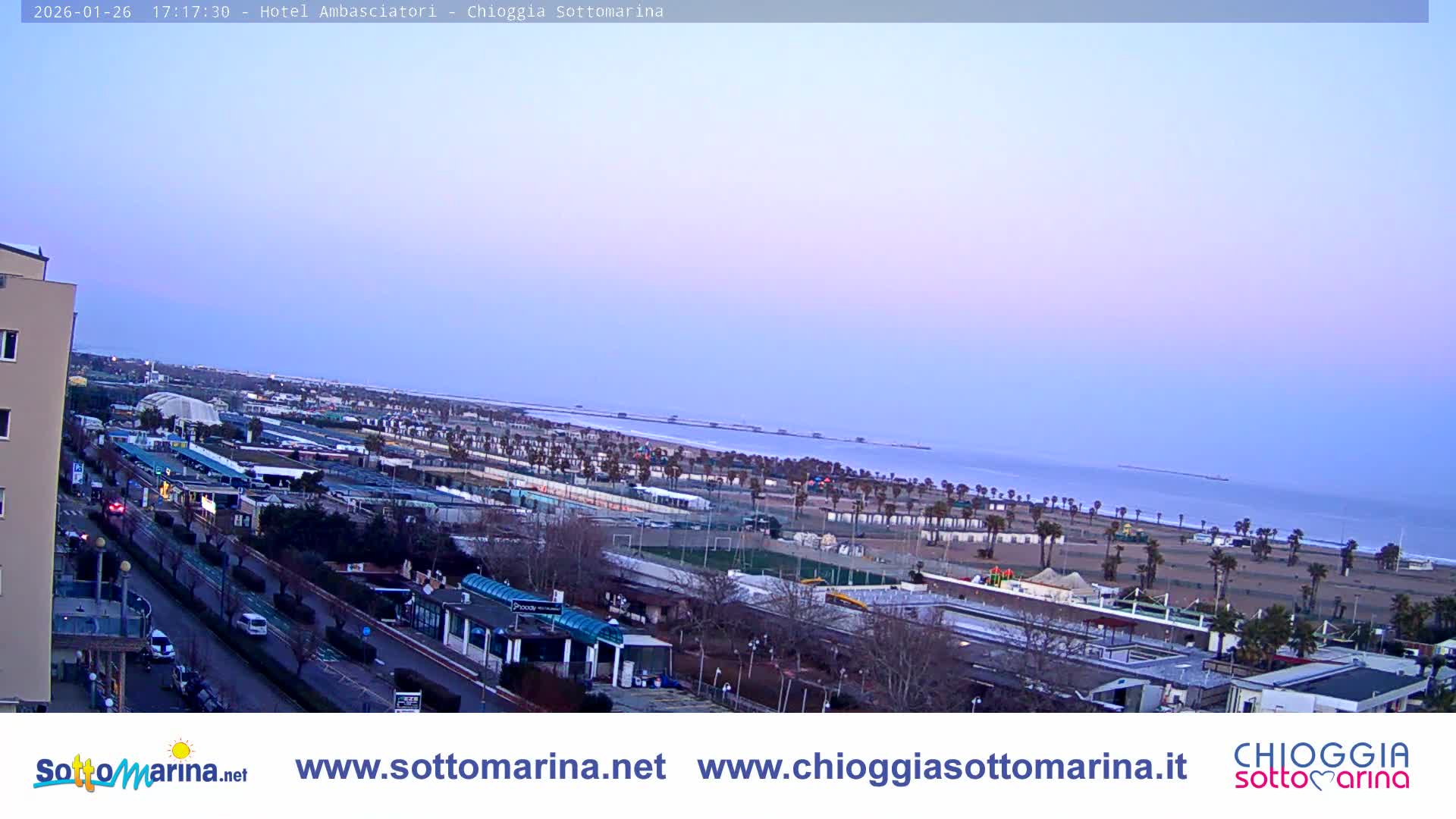 Chioggia Sottomarina Beach & Adriatic Coast Skyline Live Cam - Venice, Veneto, Italy