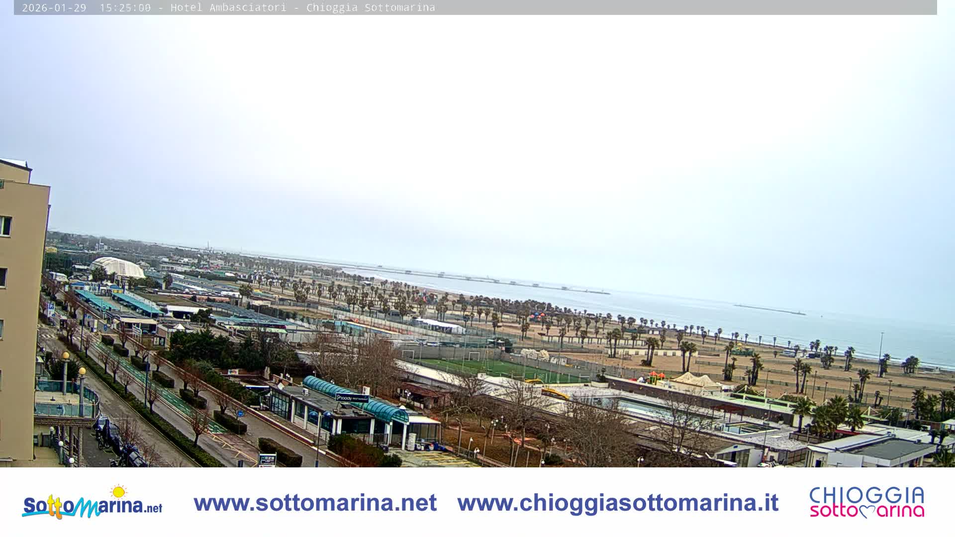 Chioggia Sottomarina Beach & Adriatic Coast Skyline Live Cam - Venice, Veneto, Italy