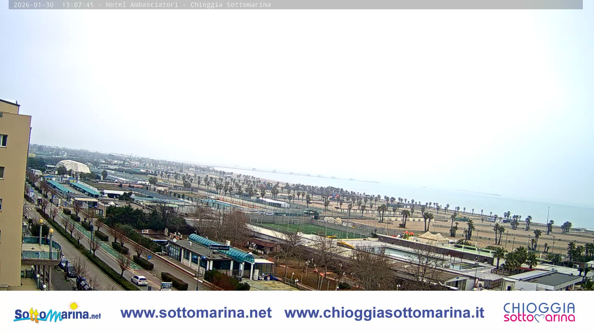 Chioggia Sottomarina Beach & Adriatic Coast Skyline Live Cam - Venice, Veneto, Italy