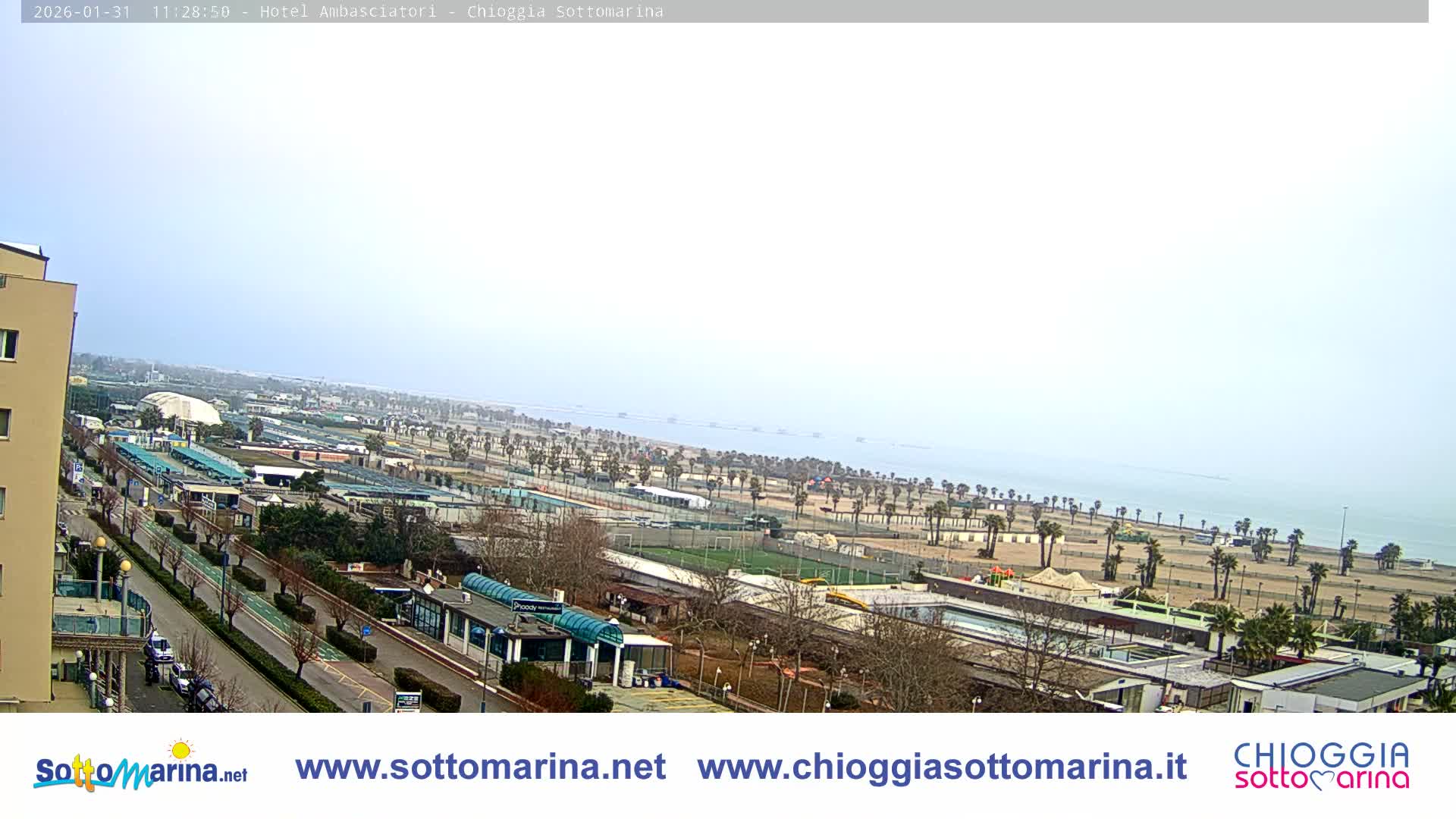 Chioggia Sottomarina Beach & Adriatic Coast Skyline Live Cam - Venice, Veneto, Italy