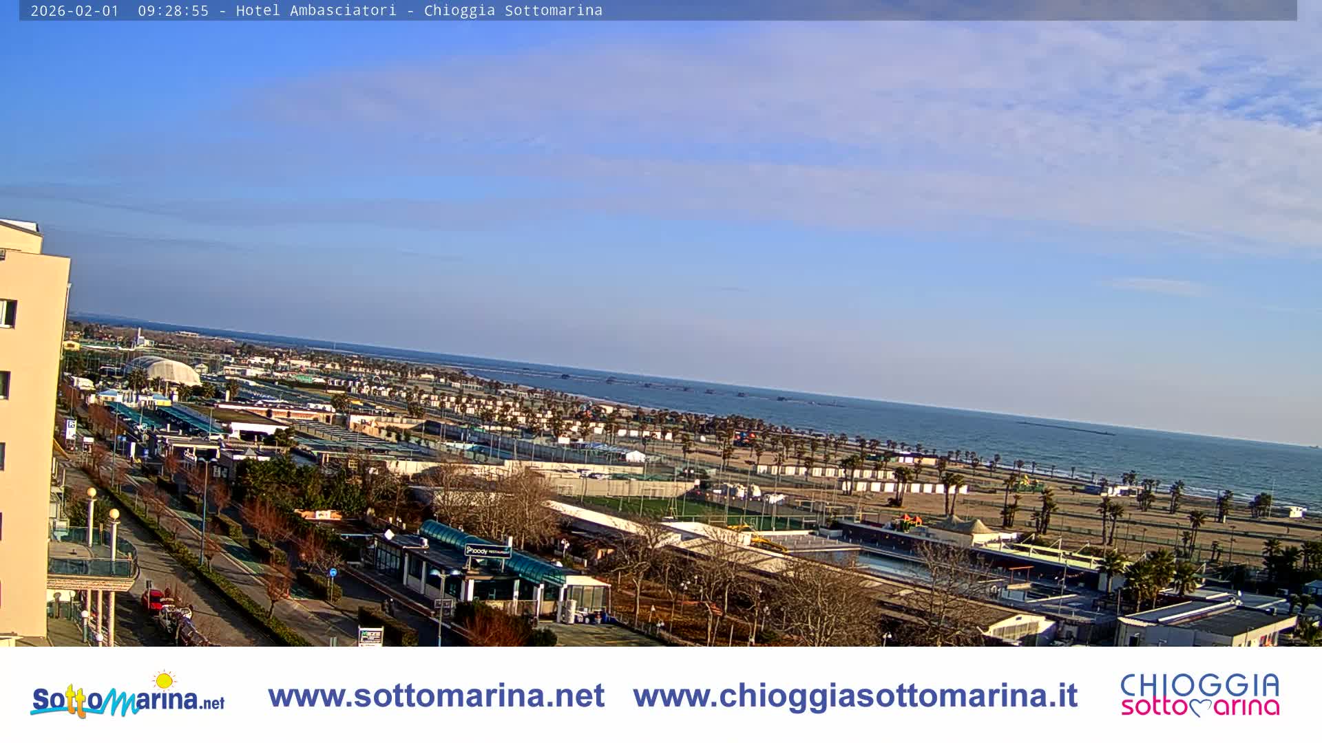 Chioggia Sottomarina Beach & Adriatic Coast Skyline Live Cam - Venice, Veneto, Italy