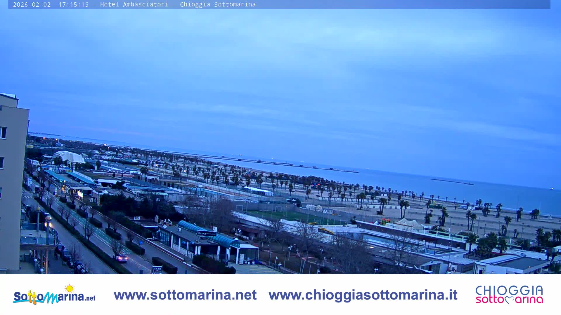 Chioggia Sottomarina Beach & Adriatic Coast Skyline Live Cam - Venice, Veneto, Italy