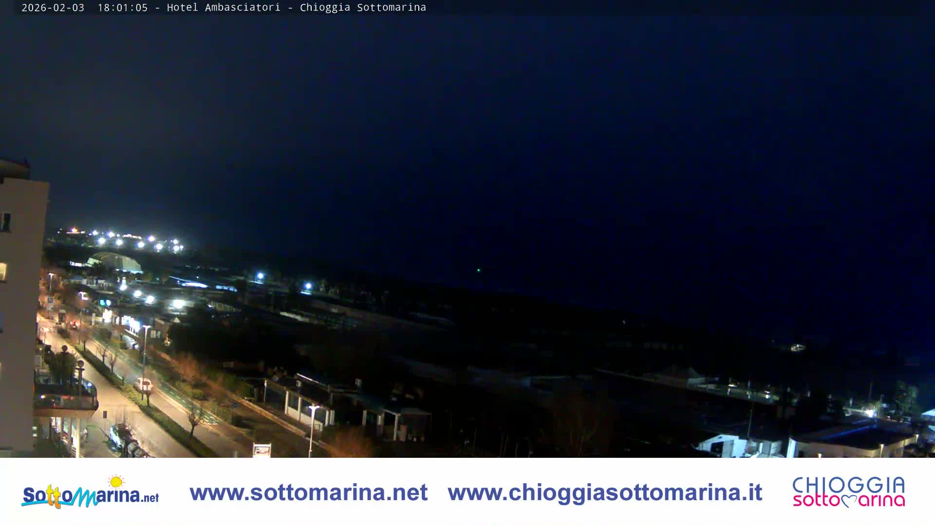 Chioggia Sottomarina Beach & Adriatic Coast Skyline Live Cam - Venice, Veneto, Italy
