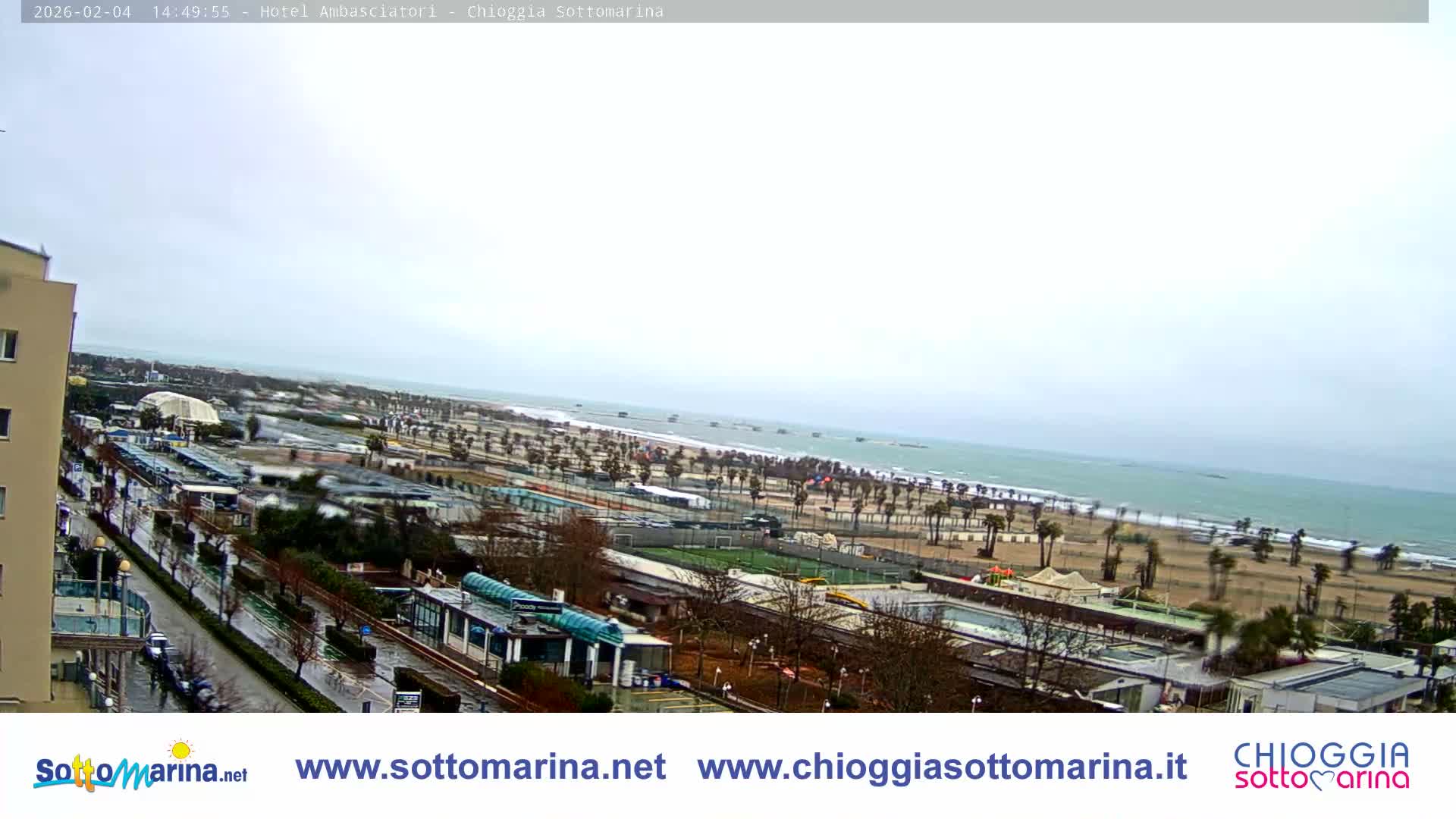 Chioggia Sottomarina Beach & Adriatic Coast Skyline Live Cam - Venice, Veneto, Italy