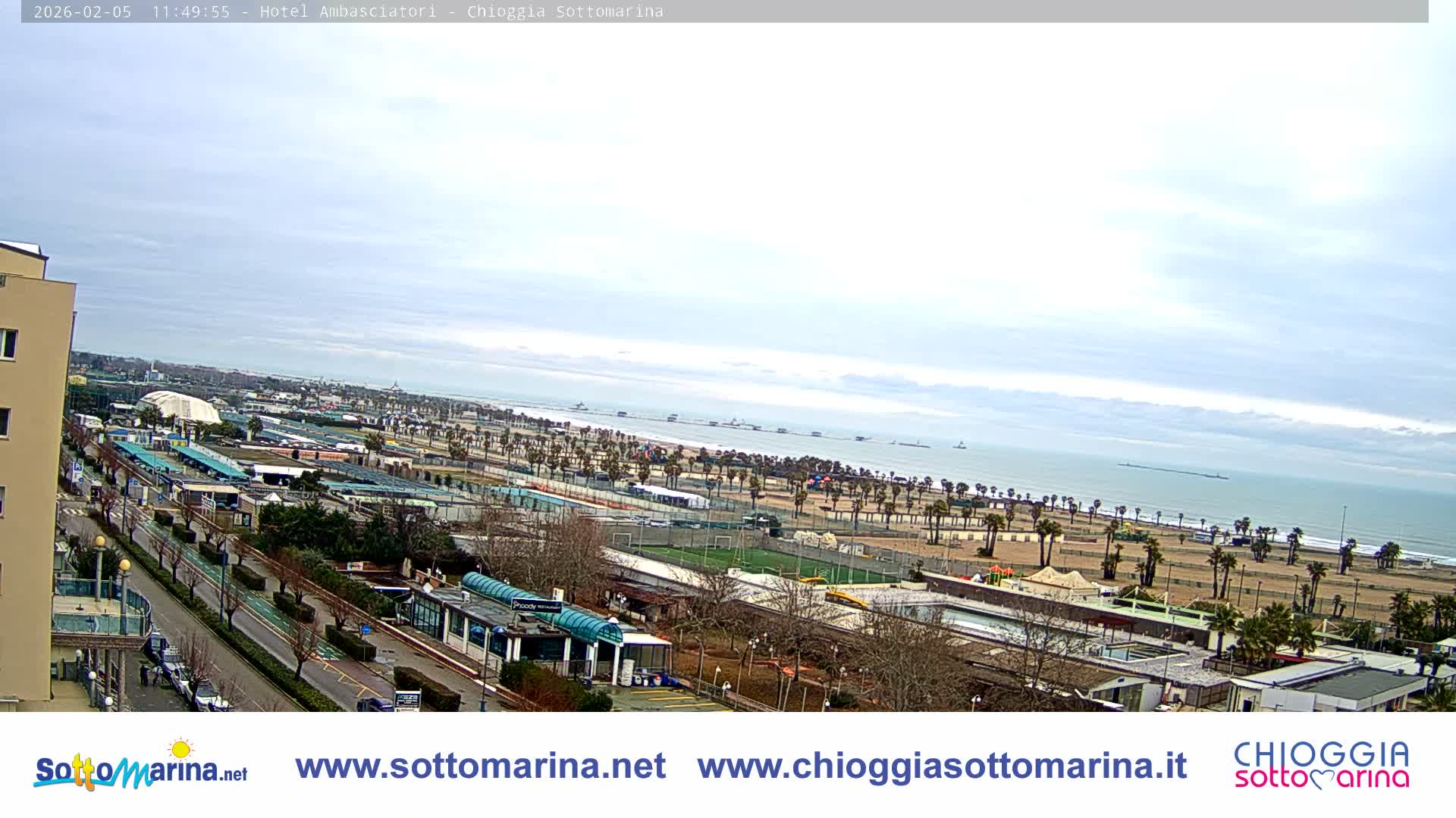 Chioggia Sottomarina Beach & Adriatic Coast Skyline Live Cam - Venice, Veneto, Italy