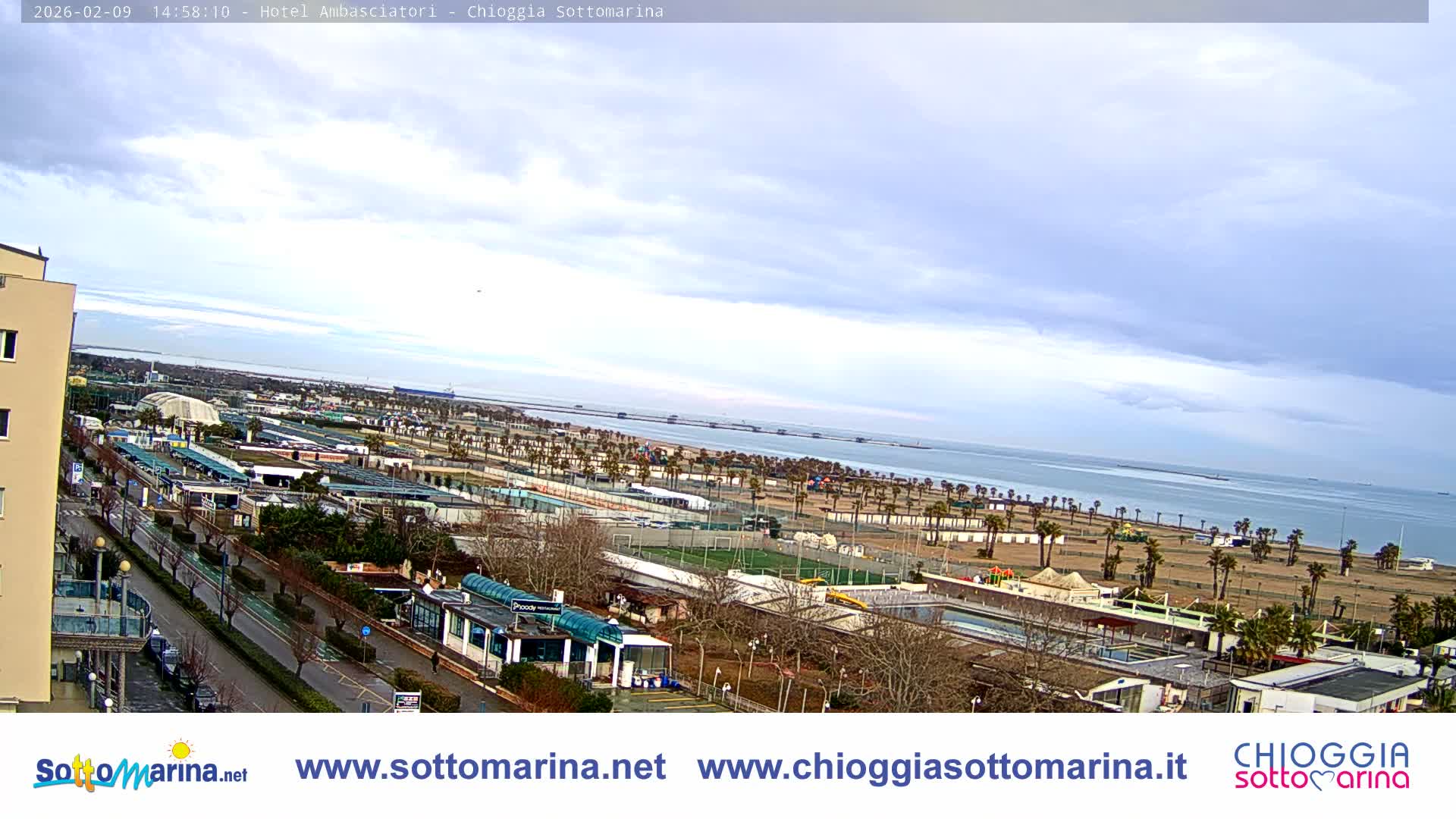 Chioggia Sottomarina Beach & Adriatic Coast Skyline Live Cam - Venice, Veneto, Italy