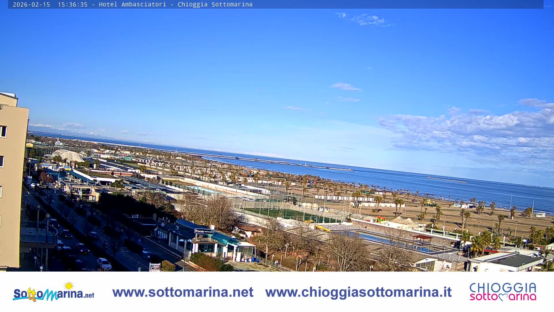 Chioggia Sottomarina Beach & Adriatic Coast Skyline Live Cam - Venice, Veneto, Italy