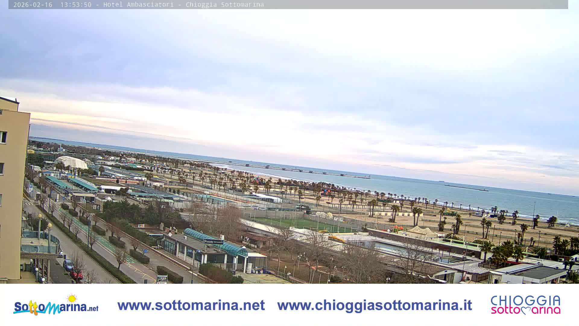 Chioggia Sottomarina Beach & Adriatic Coast Skyline Live Cam - Venice, Veneto, Italy