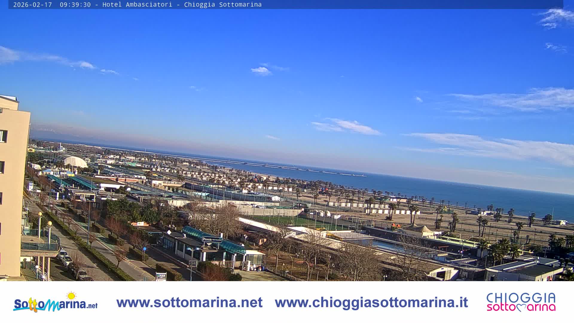 Chioggia Sottomarina Beach & Adriatic Coast Skyline Live Cam - Venice, Veneto, Italy