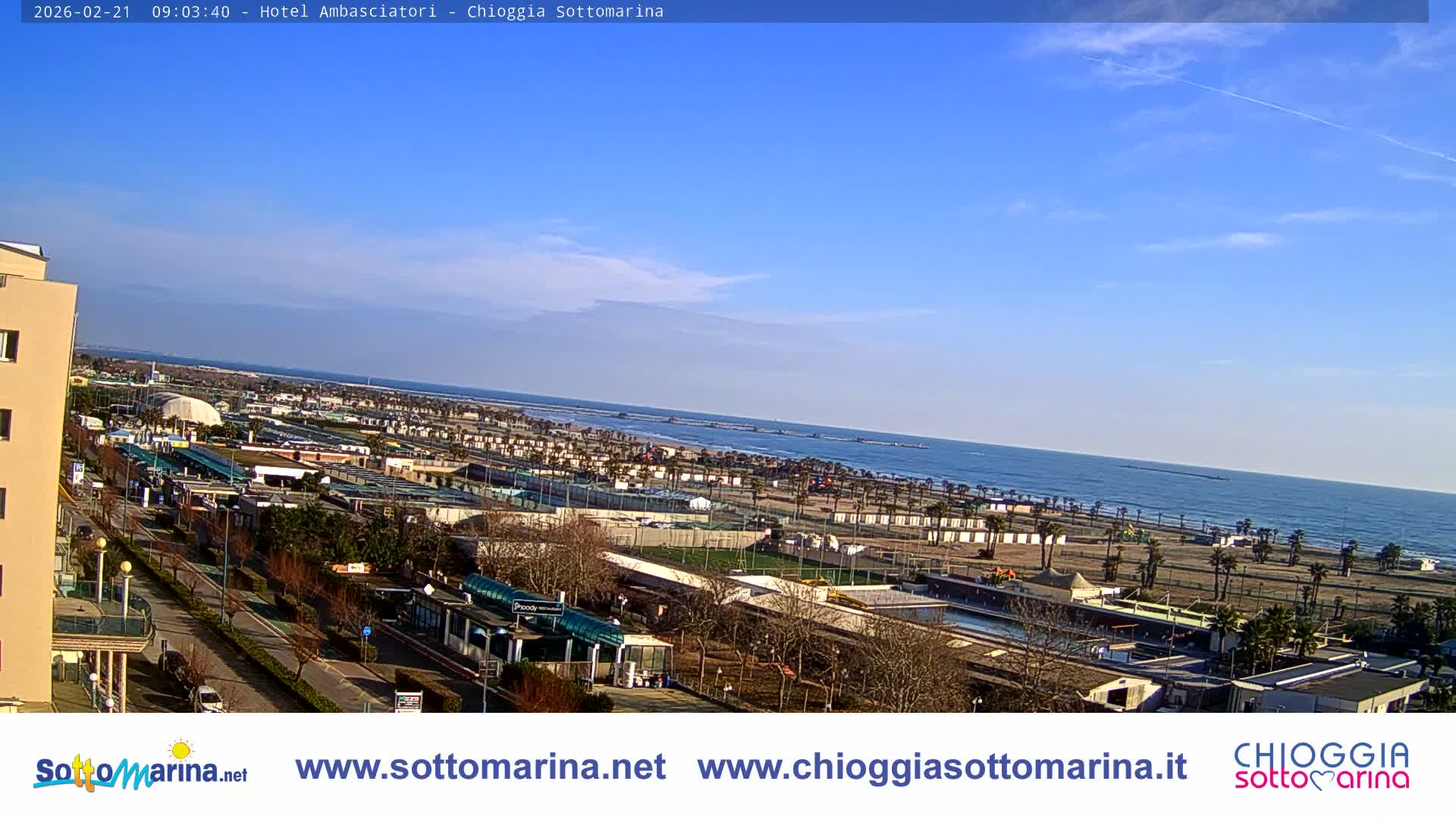Chioggia Sottomarina Beach & Adriatic Coast Skyline Live Cam - Venice, Veneto, Italy