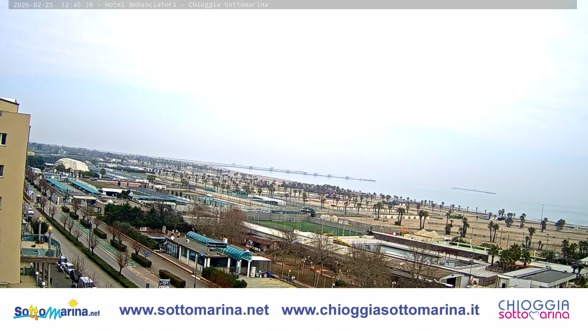 Chioggia Sottomarina Beach & Adriatic Coast Skyline Live Cam - Venice, Veneto, Italy