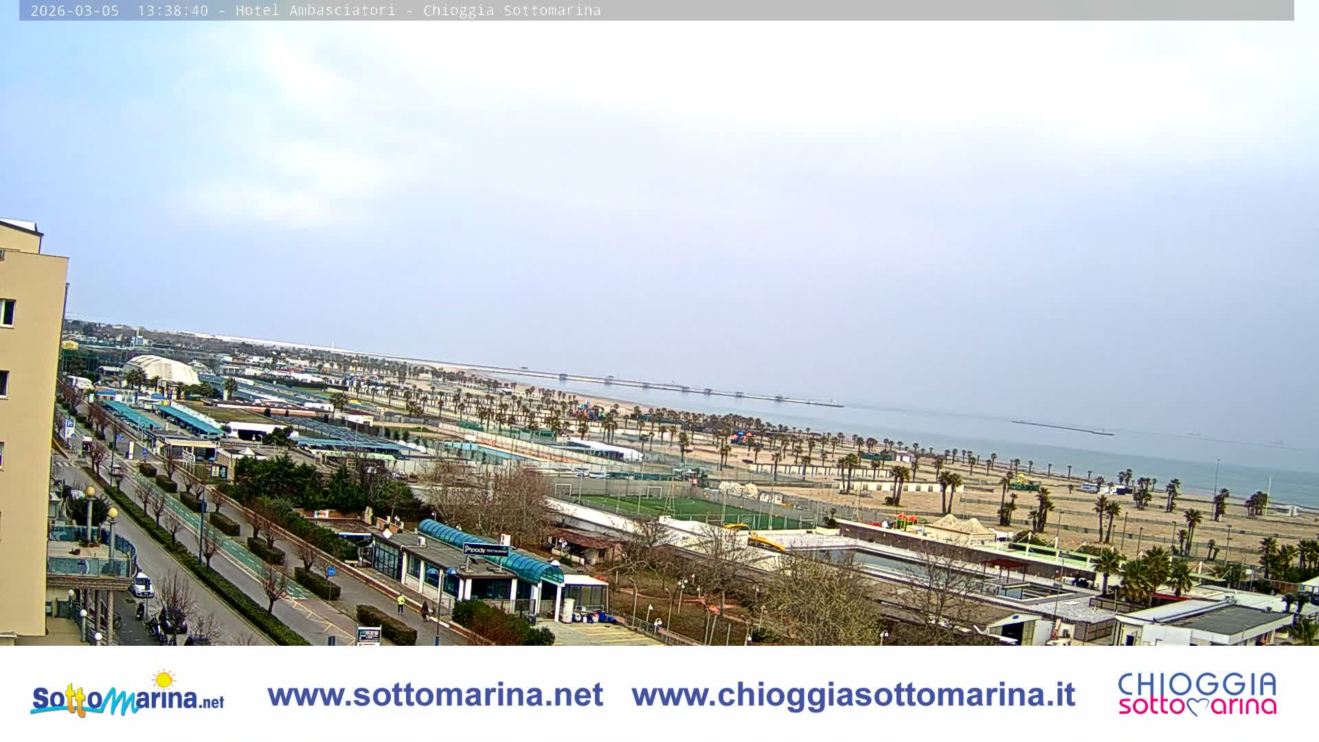 Chioggia Sottomarina Beach & Adriatic Coast Skyline Live Cam - Venice, Veneto, Italy