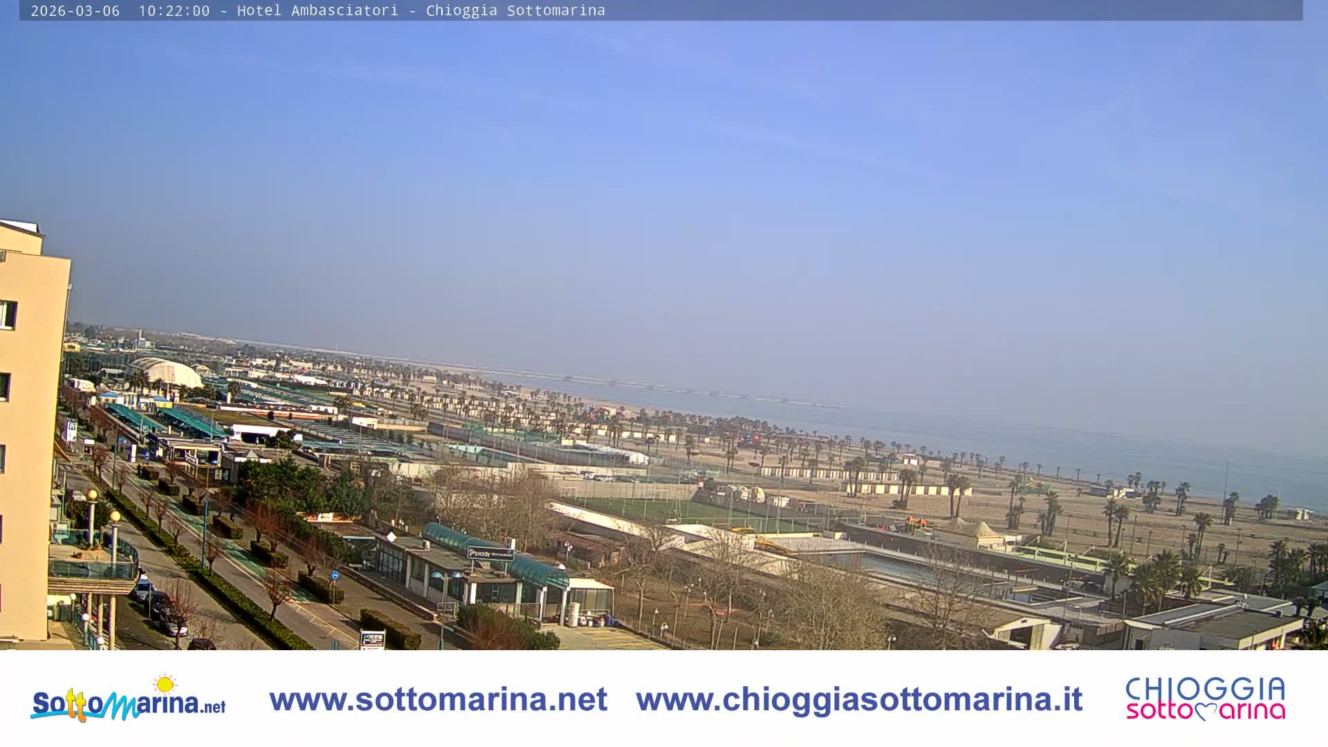 Chioggia Sottomarina Beach & Adriatic Coast Skyline Live Cam - Venice, Veneto, Italy