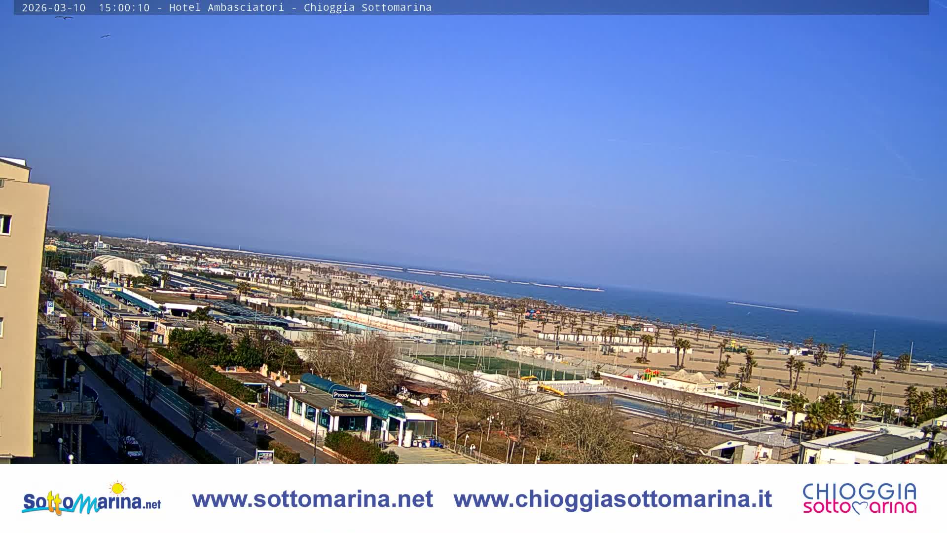 Chioggia Sottomarina Beach & Adriatic Coast Skyline Live Cam - Venice, Veneto, Italy