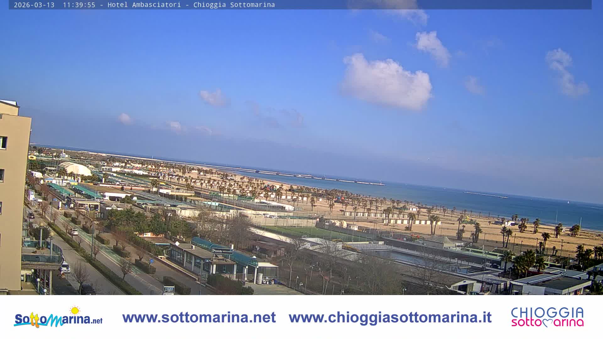 Chioggia Sottomarina Beach & Adriatic Coast Skyline Live Cam - Venice, Veneto, Italy