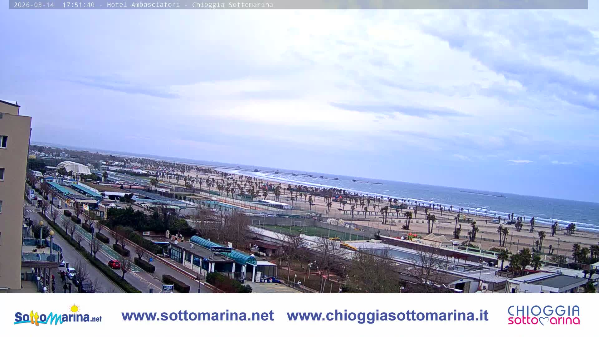 Chioggia Sottomarina Beach & Adriatic Coast Skyline Live Cam - Venice, Veneto, Italy