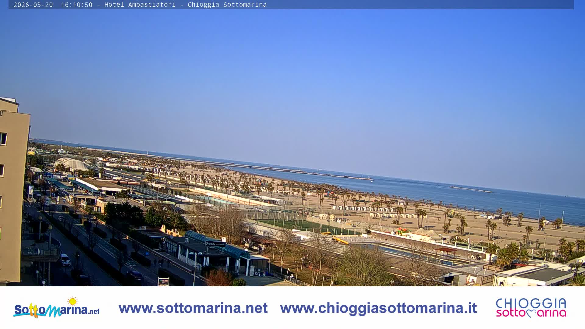 Chioggia Sottomarina Beach & Adriatic Coast Skyline Live Cam - Venice, Veneto, Italy