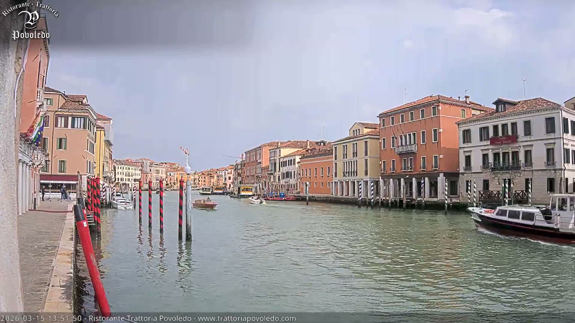 Venezia, Grand Canal Boat Traffic View Live Cam - Venice, Veneto, Italy
