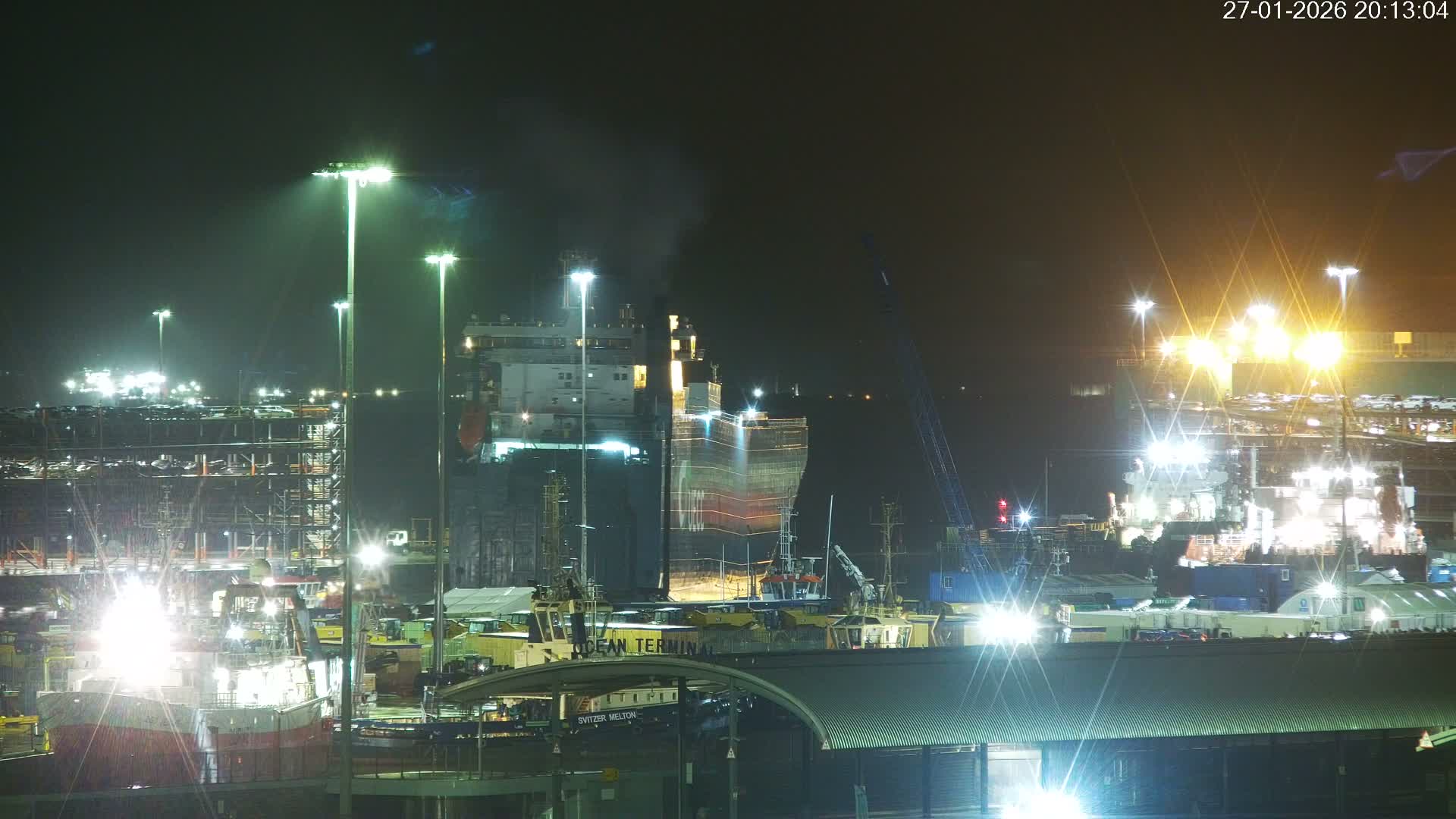 Port of Southampton Ocean Cruise Terminal (Berth 46) Live Cam - Southampton, Hampshire, South East, England, United Kingdom