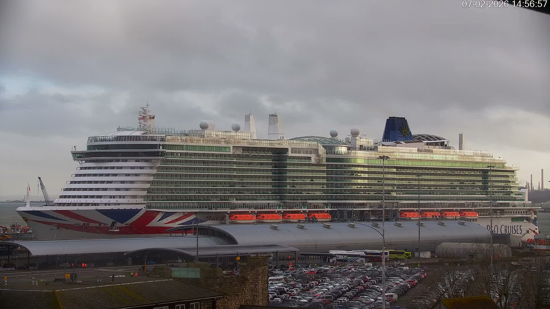 Port of Southampton Ocean Cruise Terminal (Berth 46) Live Cam - Southampton, Hampshire, South East, England, United Kingdom