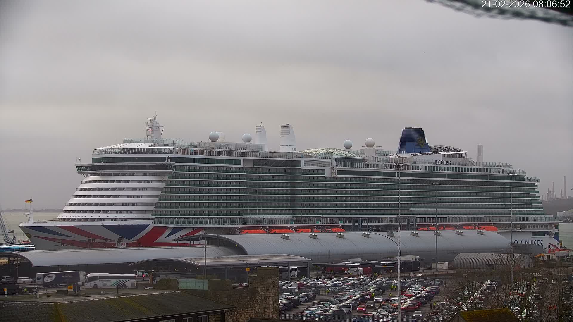 Port of Southampton Ocean Cruise Terminal (Berth 46) Live Cam - Southampton, Hampshire, South East, England, United Kingdom