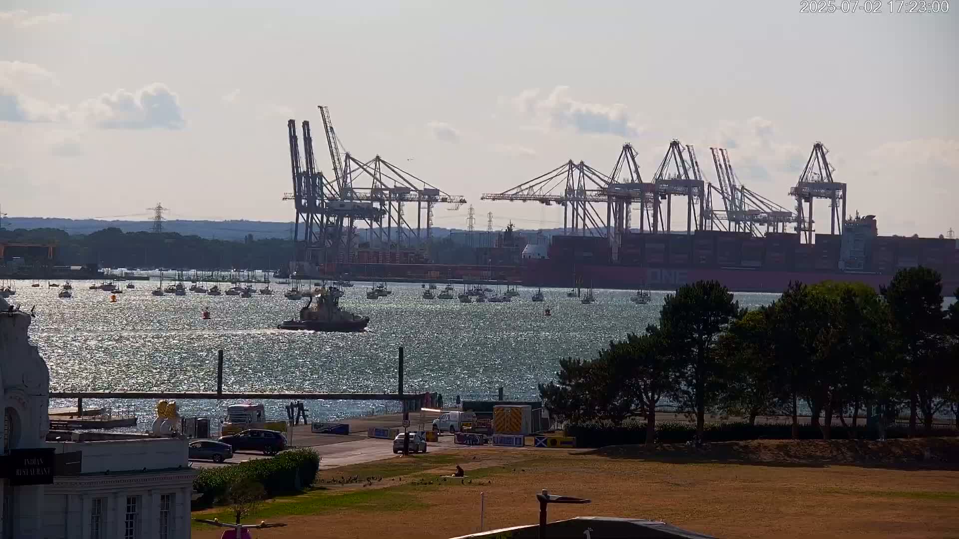 Southampton, Container Port & River Test Container Ship Shipspotting Live Cam - Southampton, Hampshire, South East, England, United Kingdom