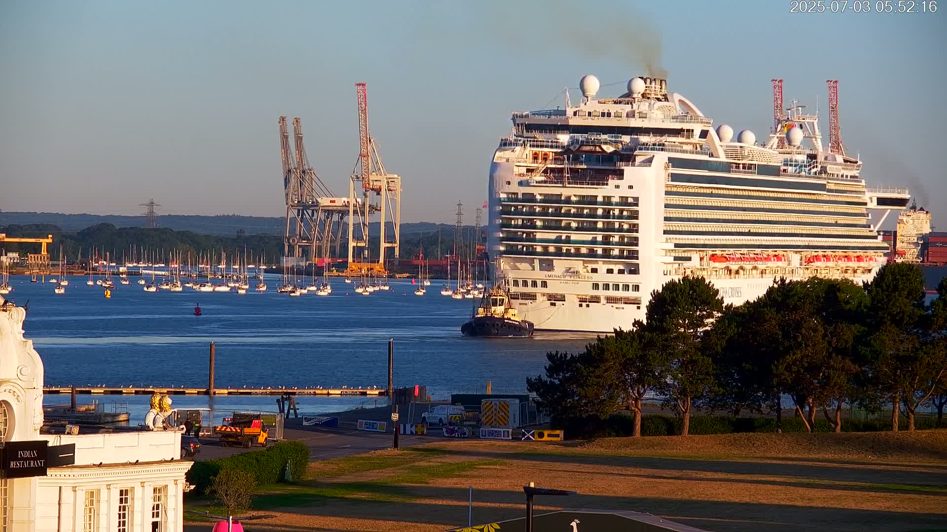 Southampton, Container Port & River Test Container Ship Shipspotting Live Cam - Southampton, Hampshire, South East, England, United Kingdom