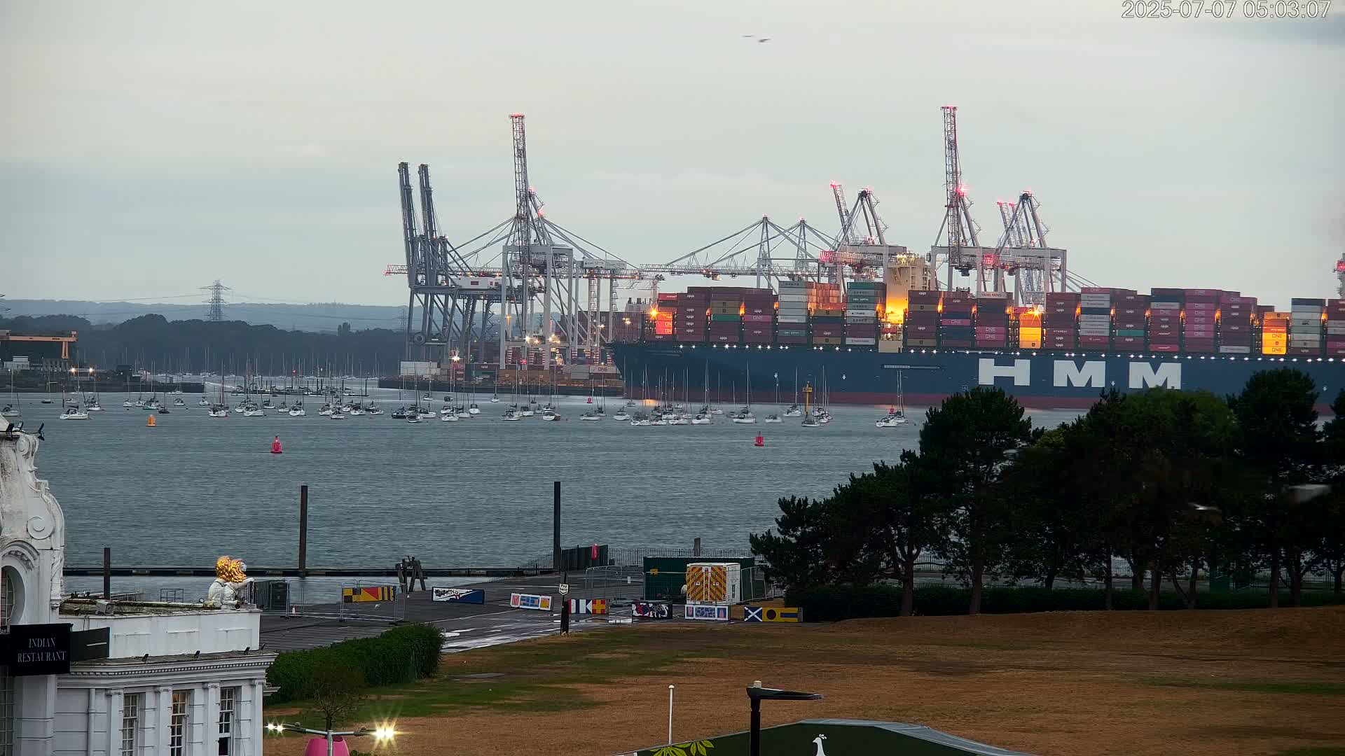 Southampton, Container Port & River Test Container Ship Shipspotting Live Cam - Southampton, Hampshire, South East, England, United Kingdom