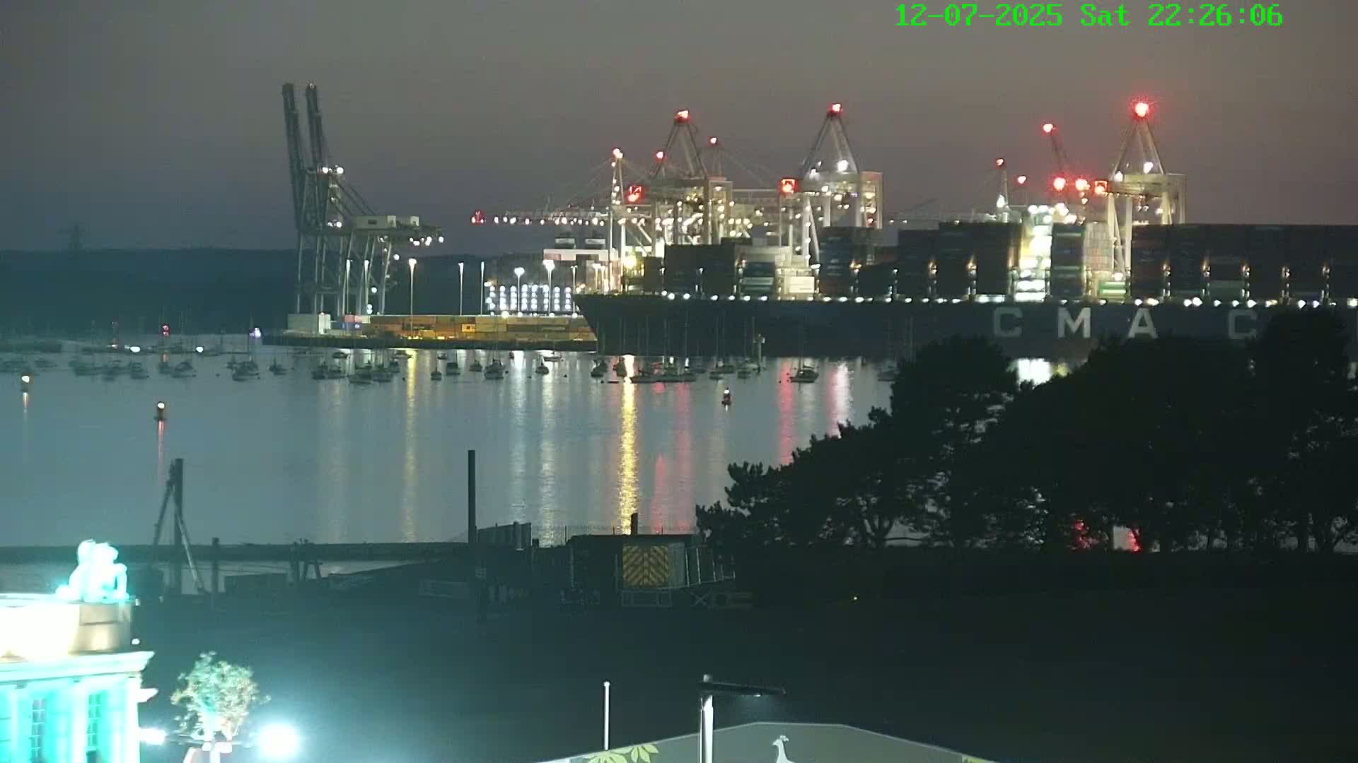 Southampton, Container Port & River Test Container Ship Shipspotting Live Cam - Southampton, Hampshire, South East, England, United Kingdom