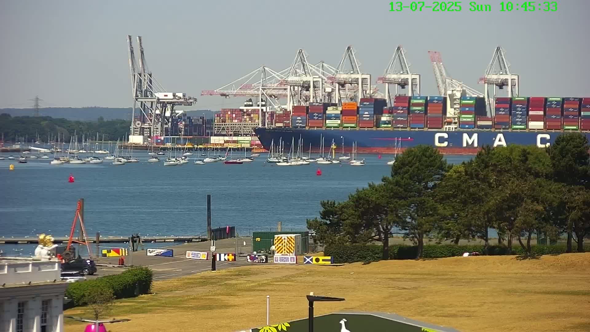 Southampton, Container Port & River Test Container Ship Shipspotting Live Cam - Southampton, Hampshire, South East, England, United Kingdom