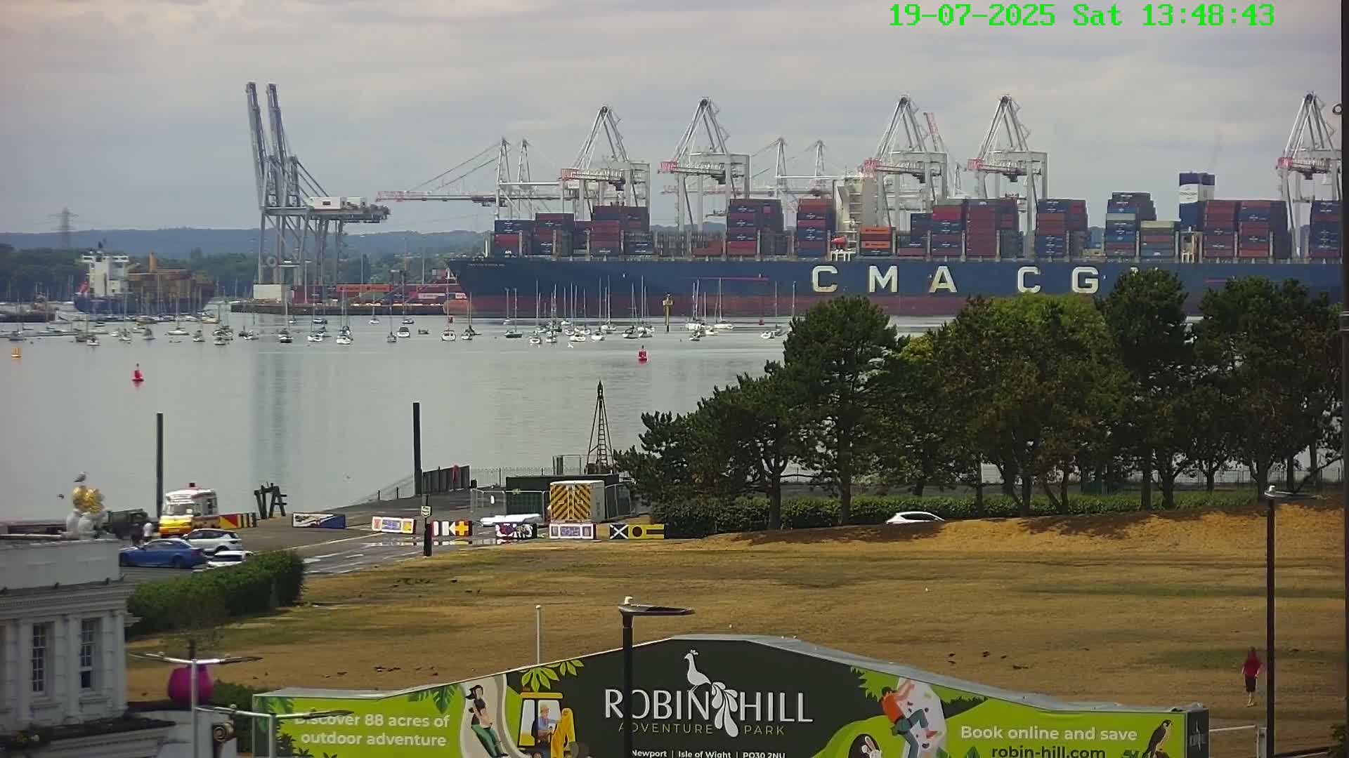 Southampton, Container Port & River Test Container Ship Shipspotting Live Cam - Southampton, Hampshire, South East, England, United Kingdom