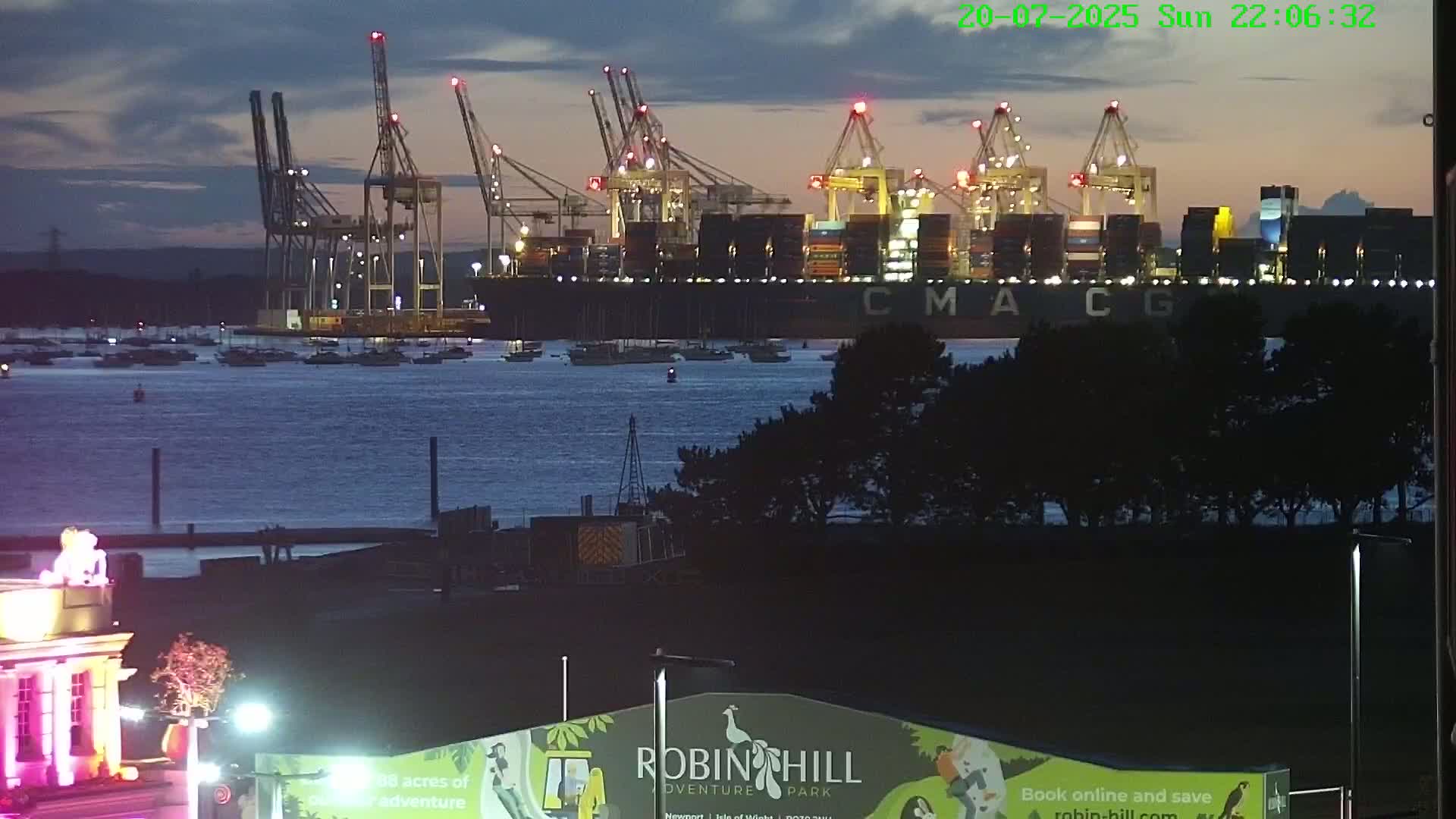 Southampton, Container Port & River Test Container Ship Shipspotting Live Cam - Southampton, Hampshire, South East, England, United Kingdom