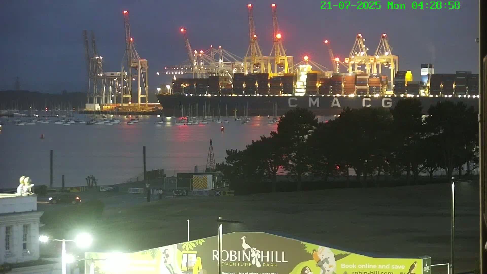 Southampton, Container Port & River Test Container Ship Shipspotting Live Cam - Southampton, Hampshire, South East, England, United Kingdom